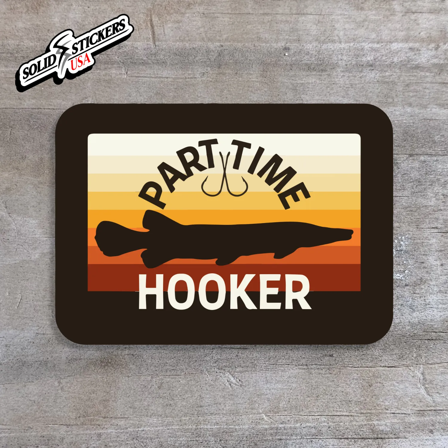 Part Time Hooker Alligator Gar Sunset Vinyl Sticker