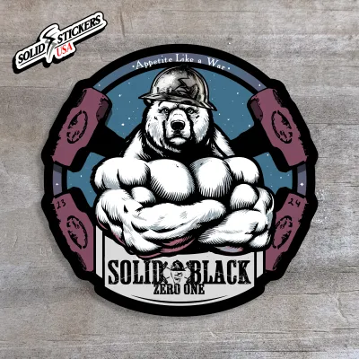 Oilfield Polar Bear &amp; Hammers Vinyl Sticker