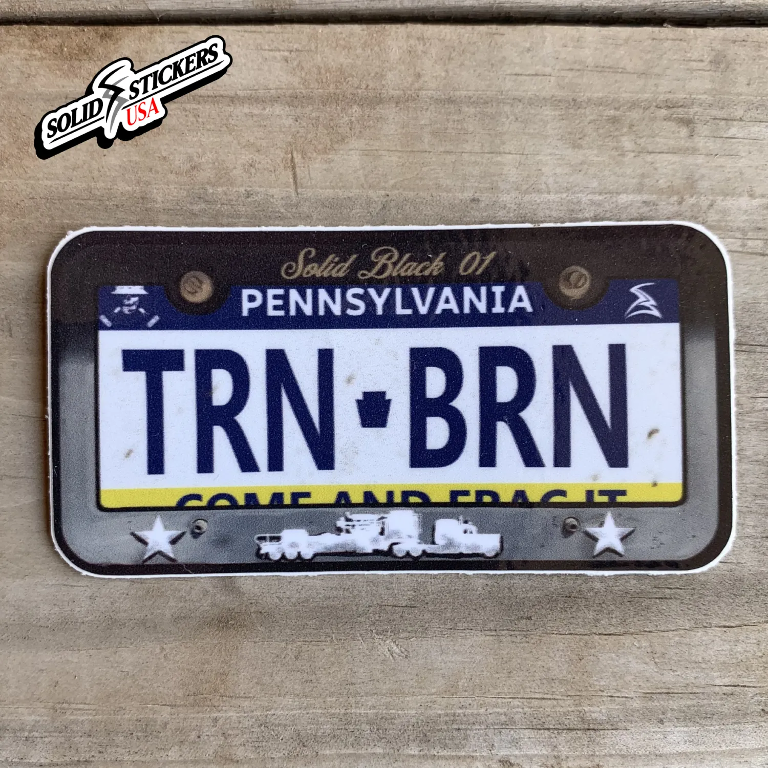 Pennsylvania License Plate TRN BRN Oilfield Vinyl Sticker