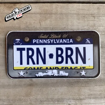 Pennsylvania License Plate TRN BRN Oilfield Vinyl Sticker