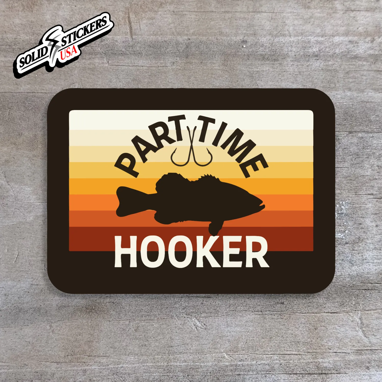 Part Time Hooker Largemouth Bass Sunset Vinyl Sticker