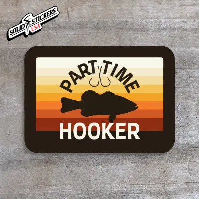 Part Time Hooker Largemouth Bass Sunset Vinyl Sticker