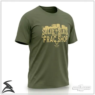 Solid Black Zero One Frac Shop Military Green Graphic Tee