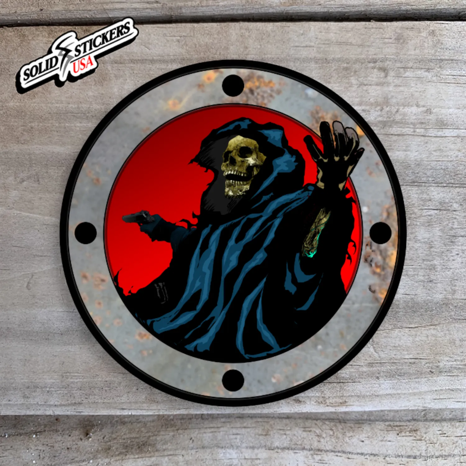 Grim Reaper Circle Vinyl Sticker