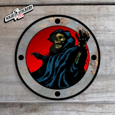 Grim Reaper Circle Vinyl Sticker
