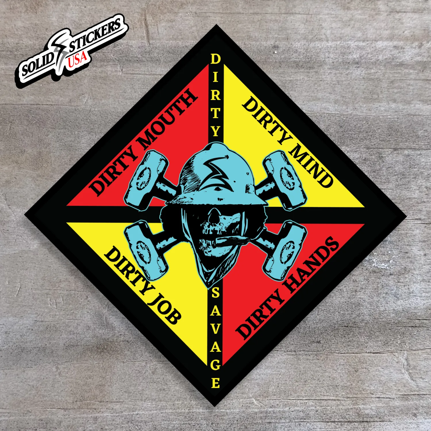 Oilfield Skull &amp; Hammers Dirty Savages Vinyl Sticker
