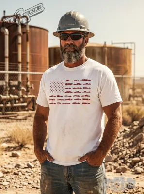 Frac Flag USA White Graphic Tee