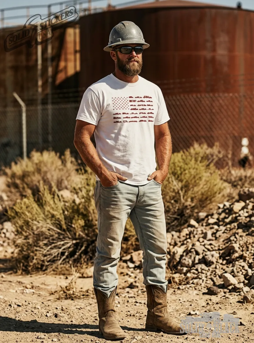 Frac Flag USA White Graphic Tee