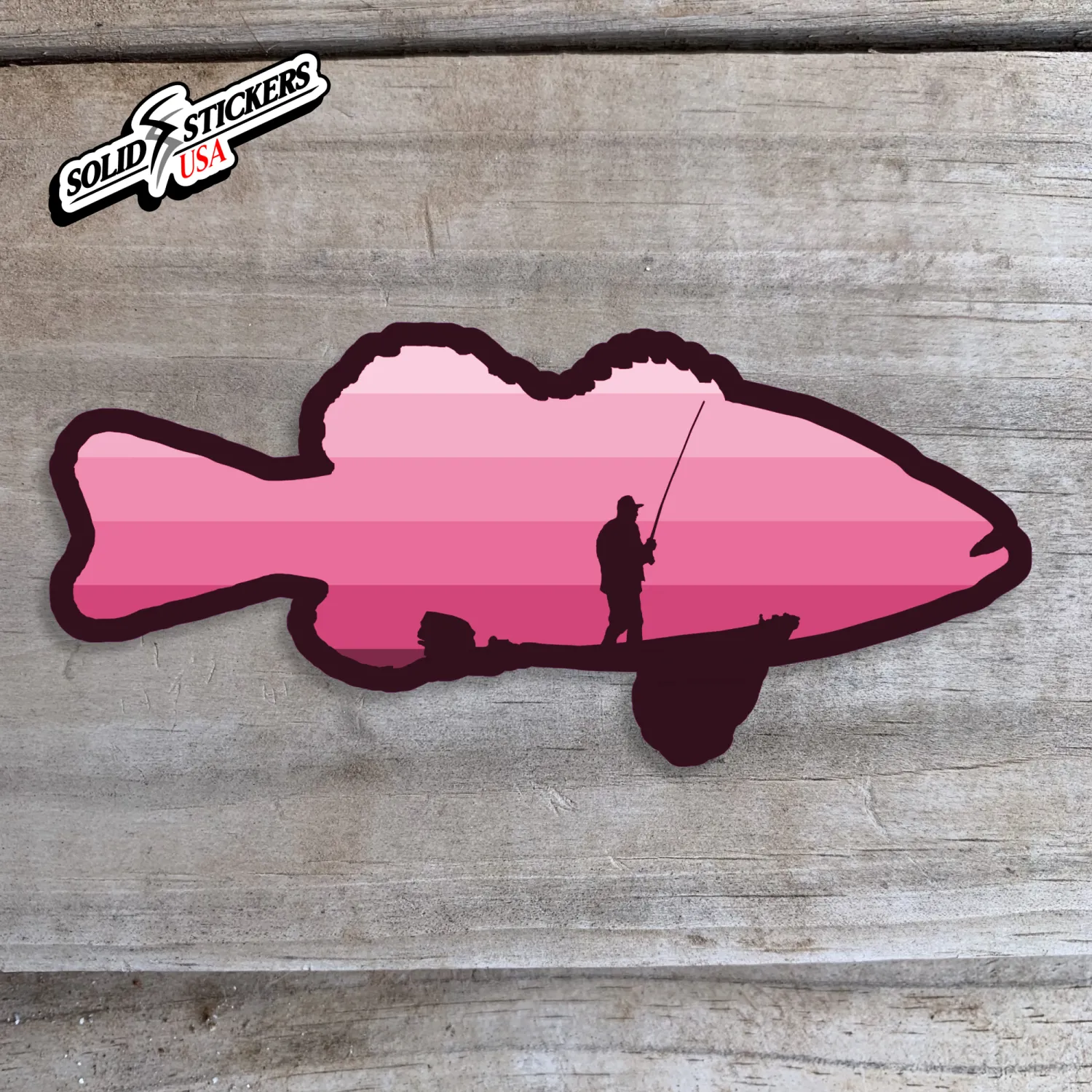 Largemouth Bass Fisherman Vinyl Sticker