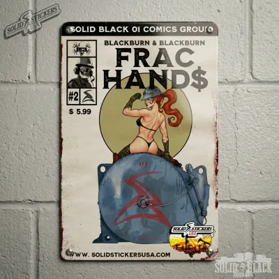 Frac Hand$ No. 2 Customizable Metal Sign