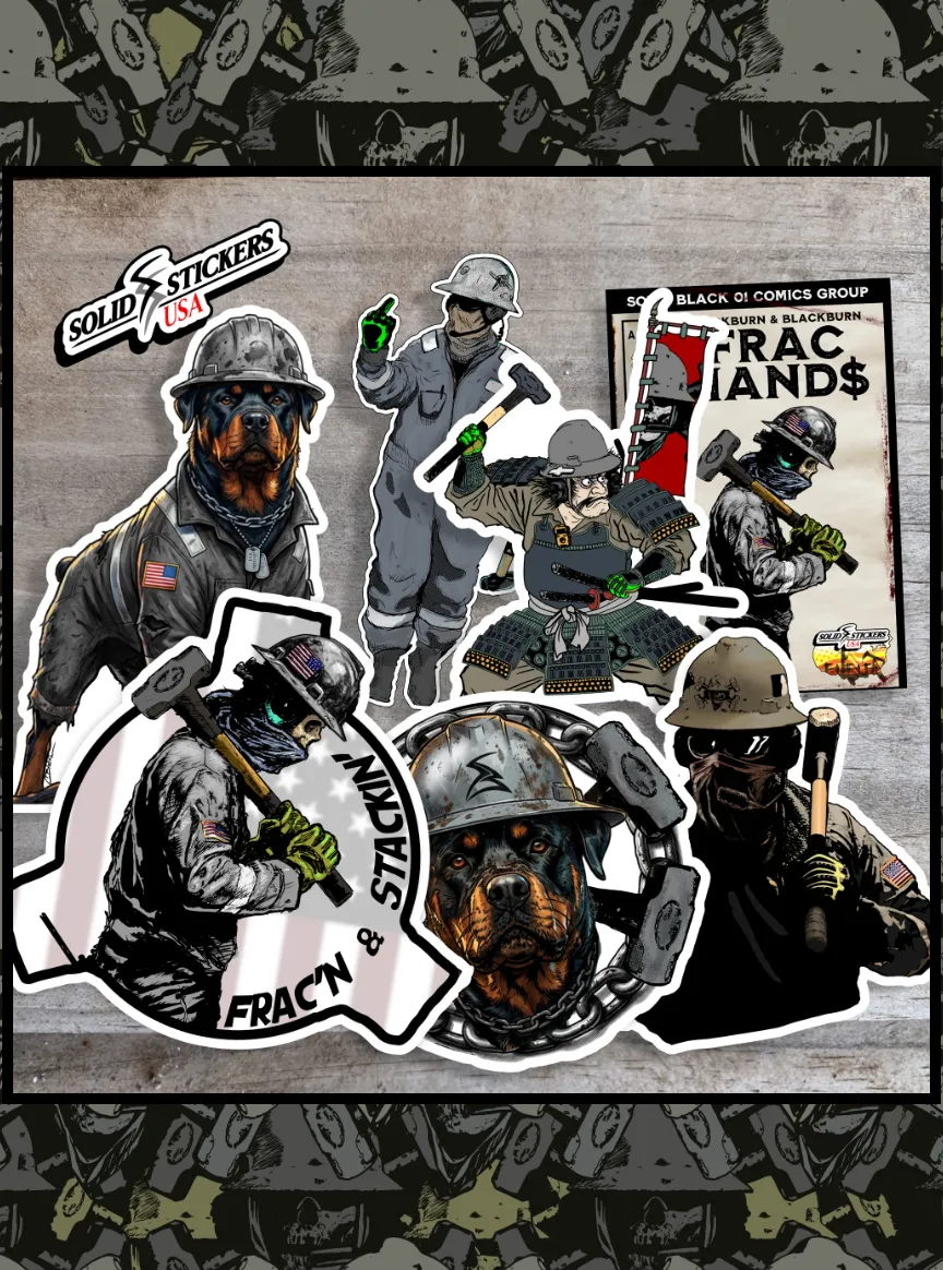 Gray Frac Oilfield Vinyl Sticker Pack