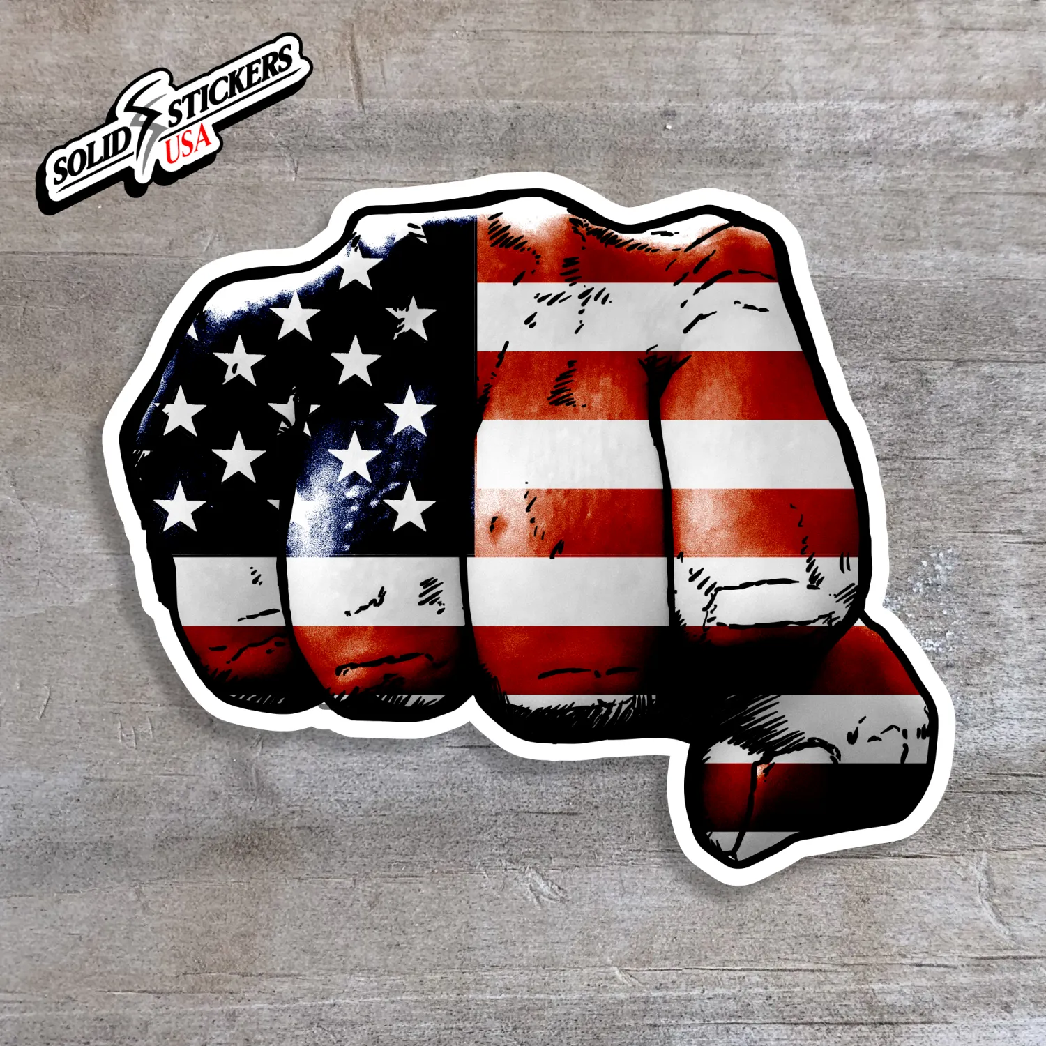 American Flag Fist Vinyl Sticker