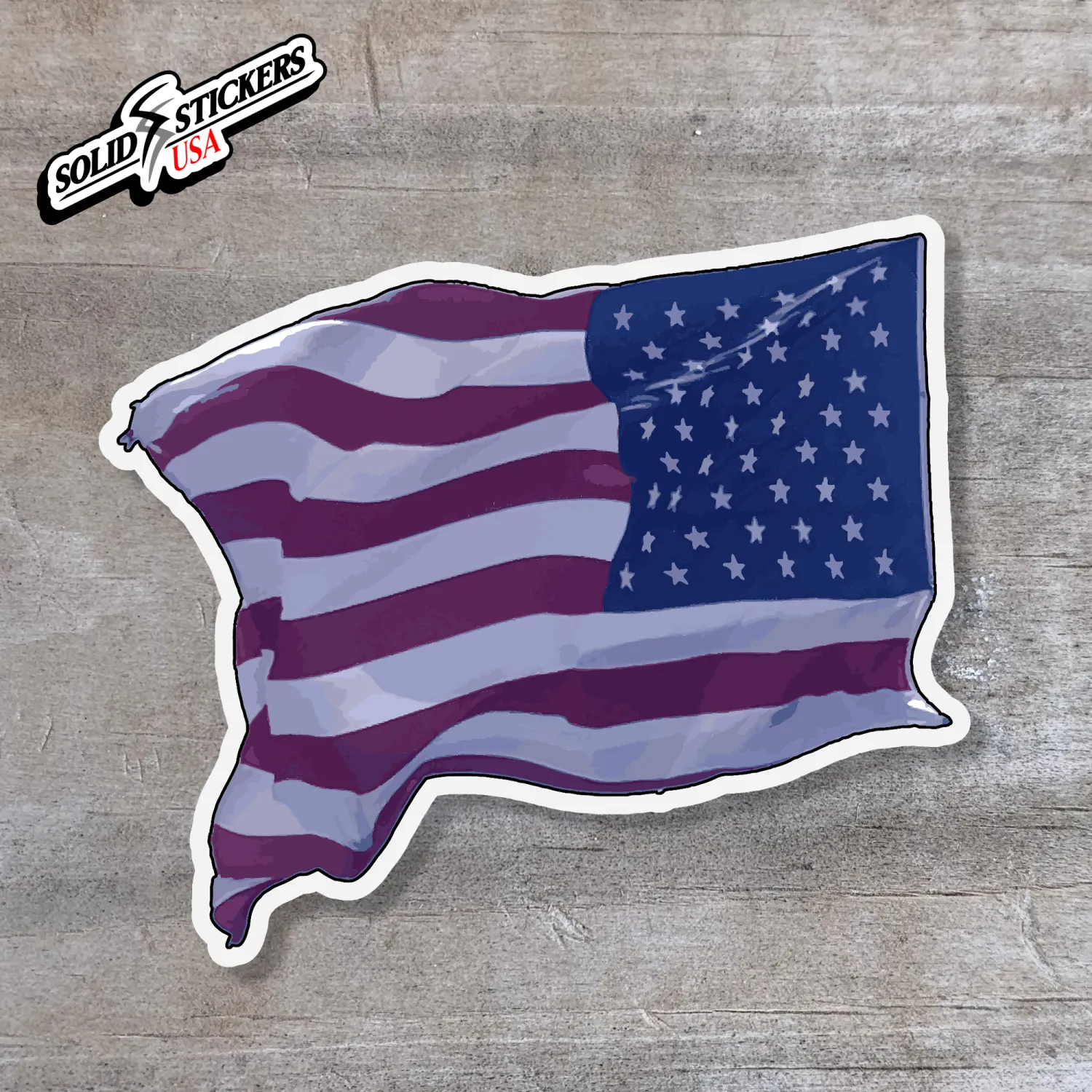 Flowing American Flag Vinyl Sticker
