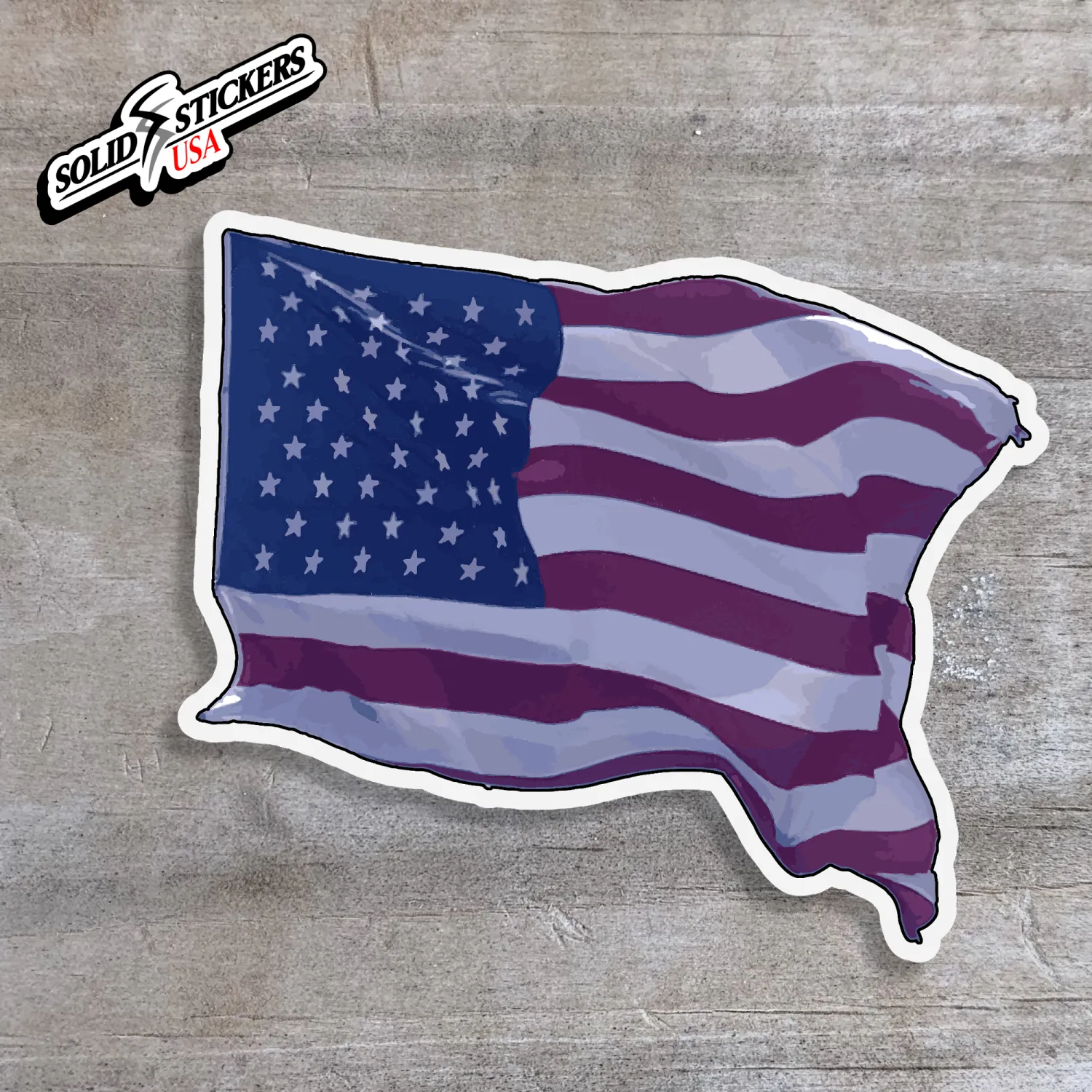 Flowing American Flag Vinyl Sticker