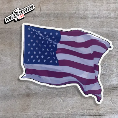 Flowing American Flag Vinyl Sticker