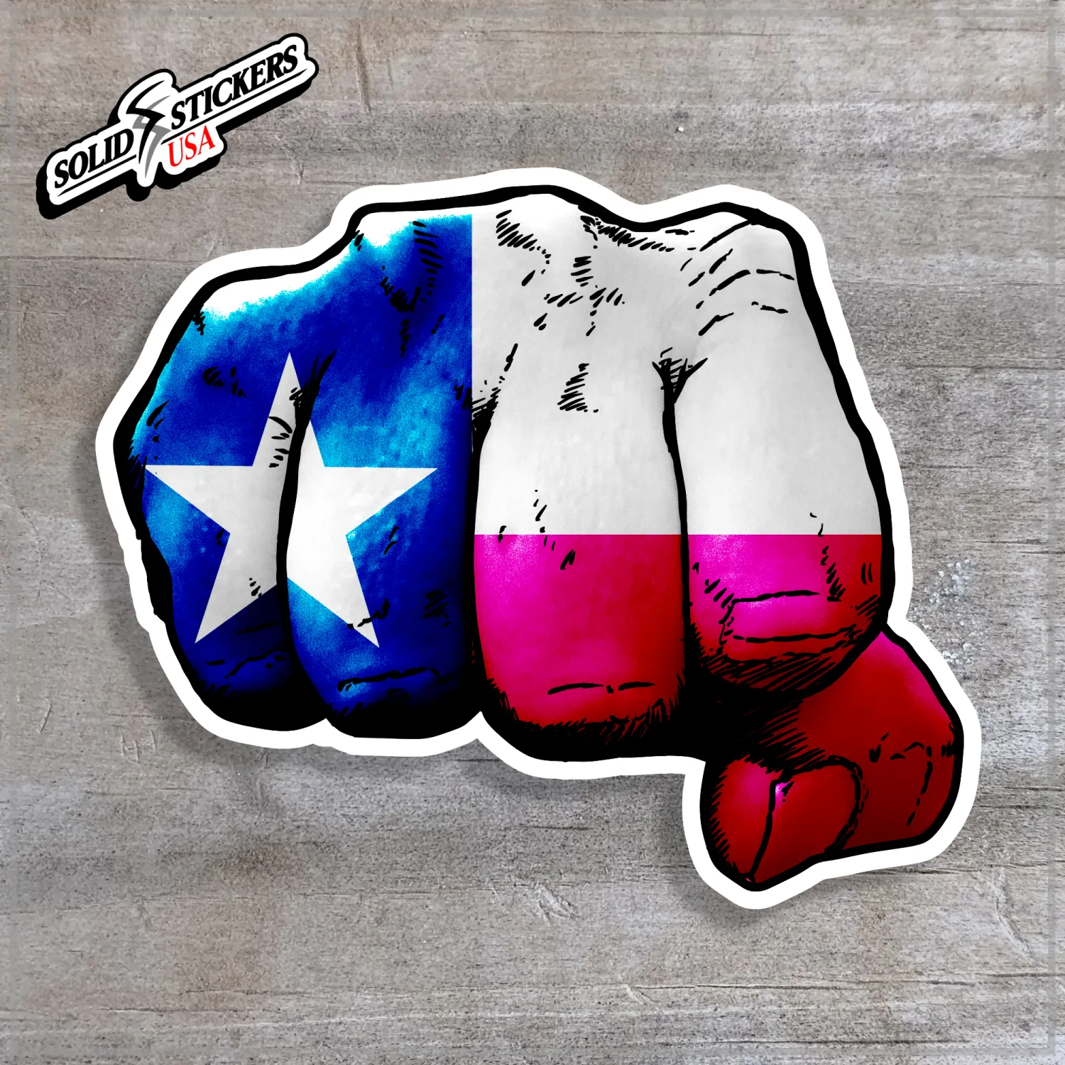 Texas Flag Fist Vinyl Sticker