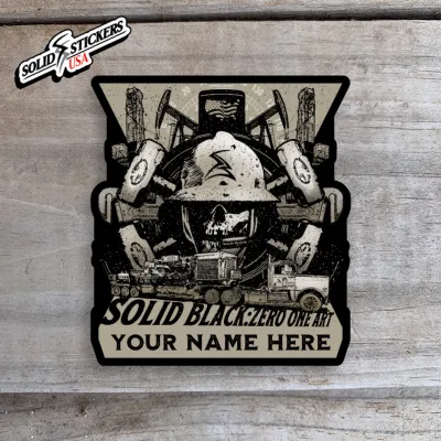 Personalized Skull &amp; Hammers Oilfield Vinyl Sticker
