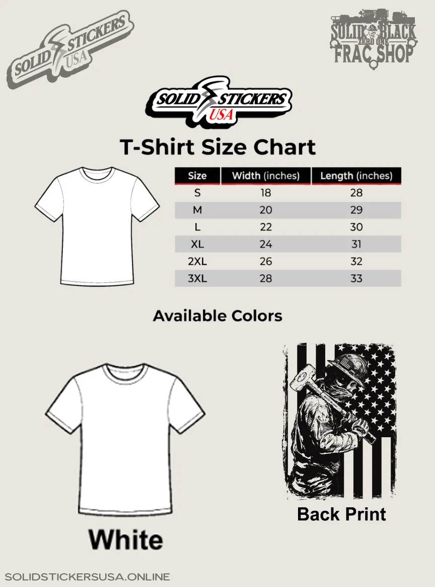 Frac Operator American Flag White Short Sleeve T-Shirt