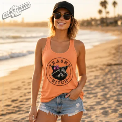 Women’s Trashy Bitch Raccoon Racerback Tank Top