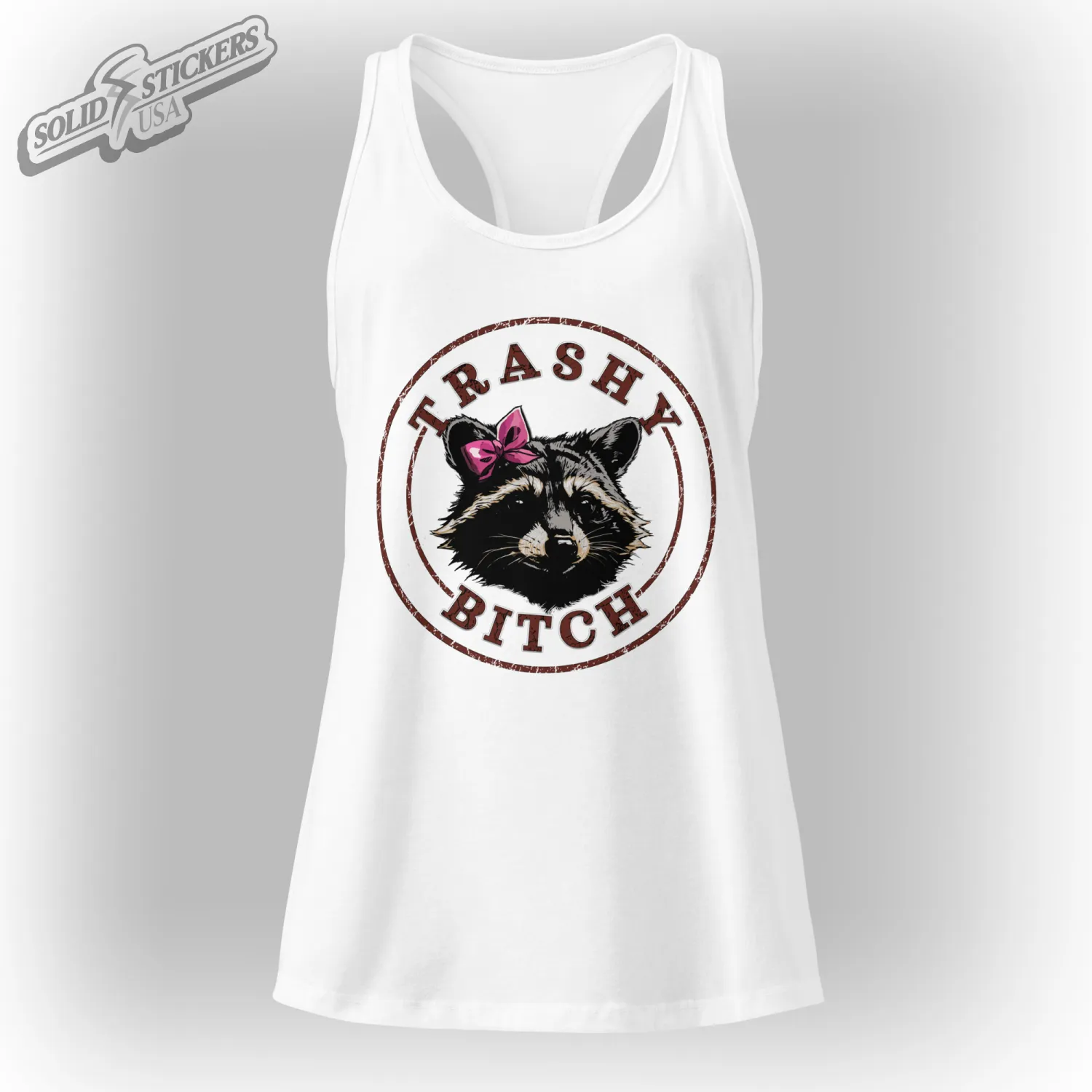 Women’s Trashy Bitch Raccoon Racerback Tank Top