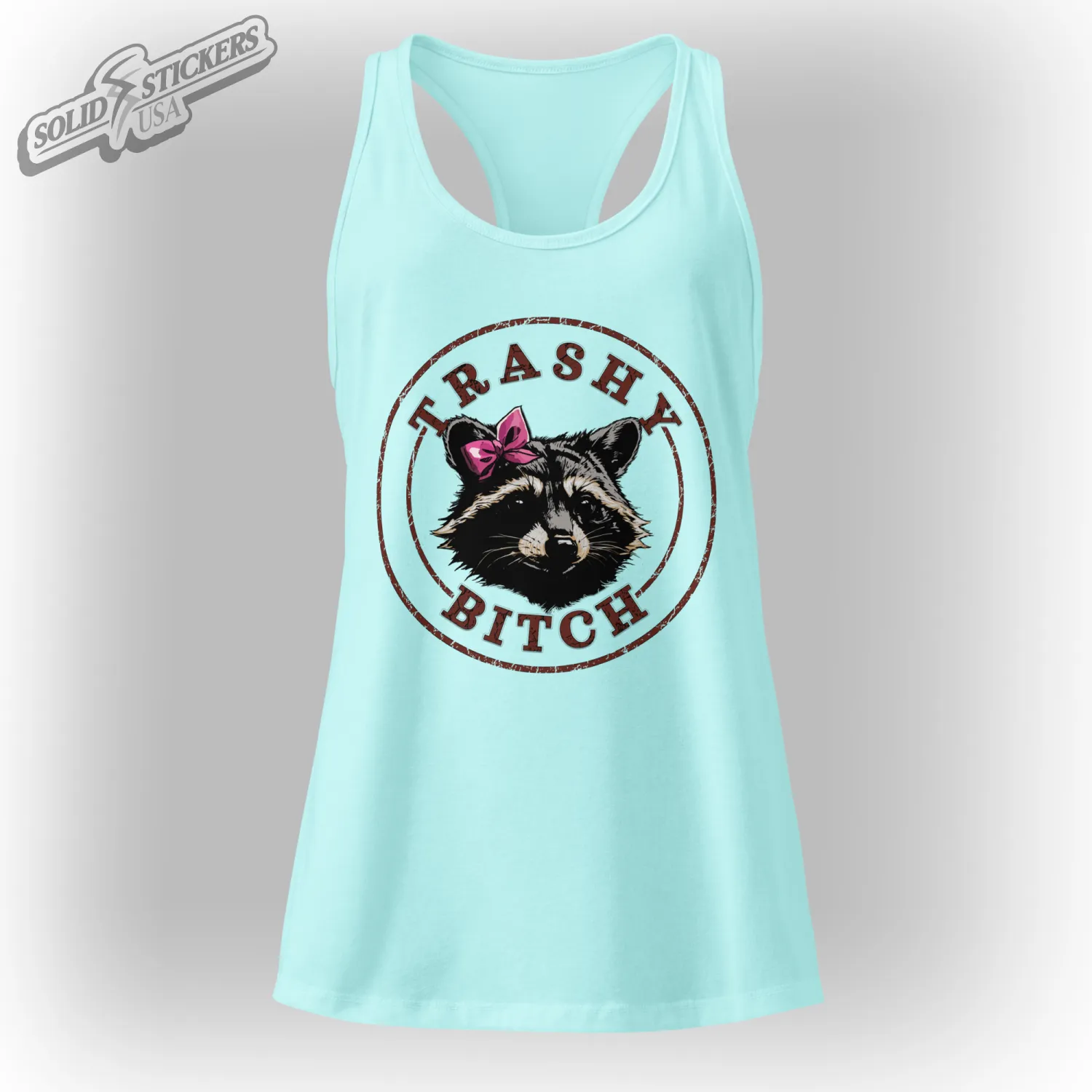 Women’s Trashy Bitch Raccoon Racerback Tank Top