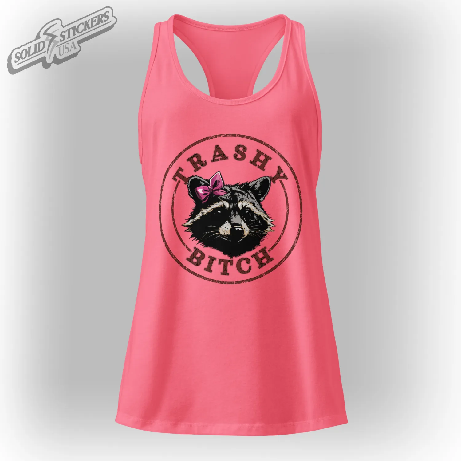 Women’s Trashy Bitch Raccoon Racerback Tank Top