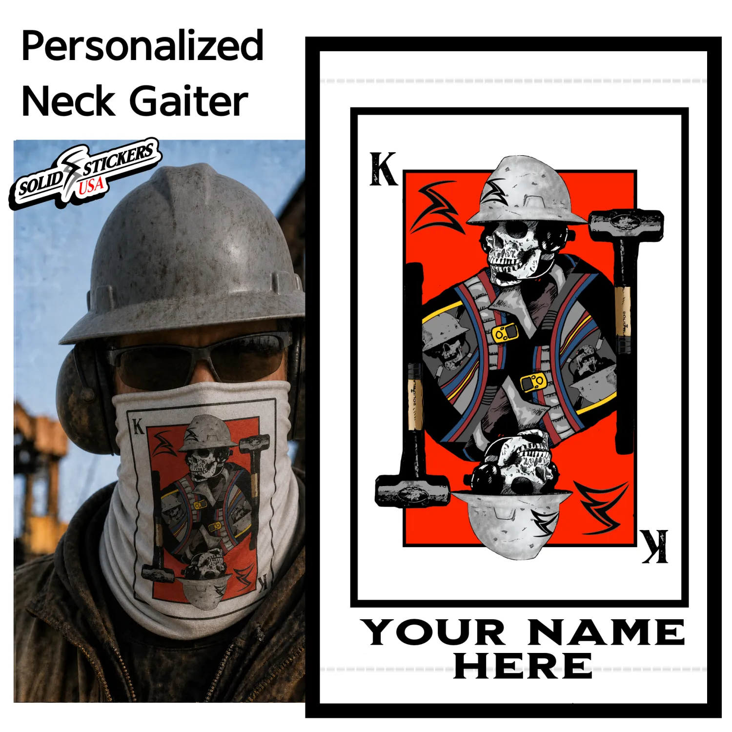 Personalized Oilfield King Card Neck Gaiter