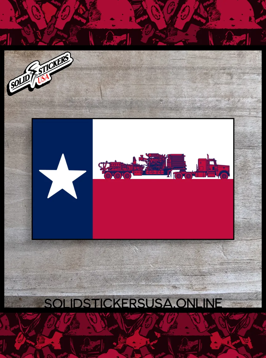 Texas Flag Frac Pump Vinyl Sticker