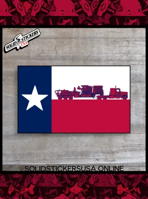 Texas Flag Frac Pump Vinyl Sticker