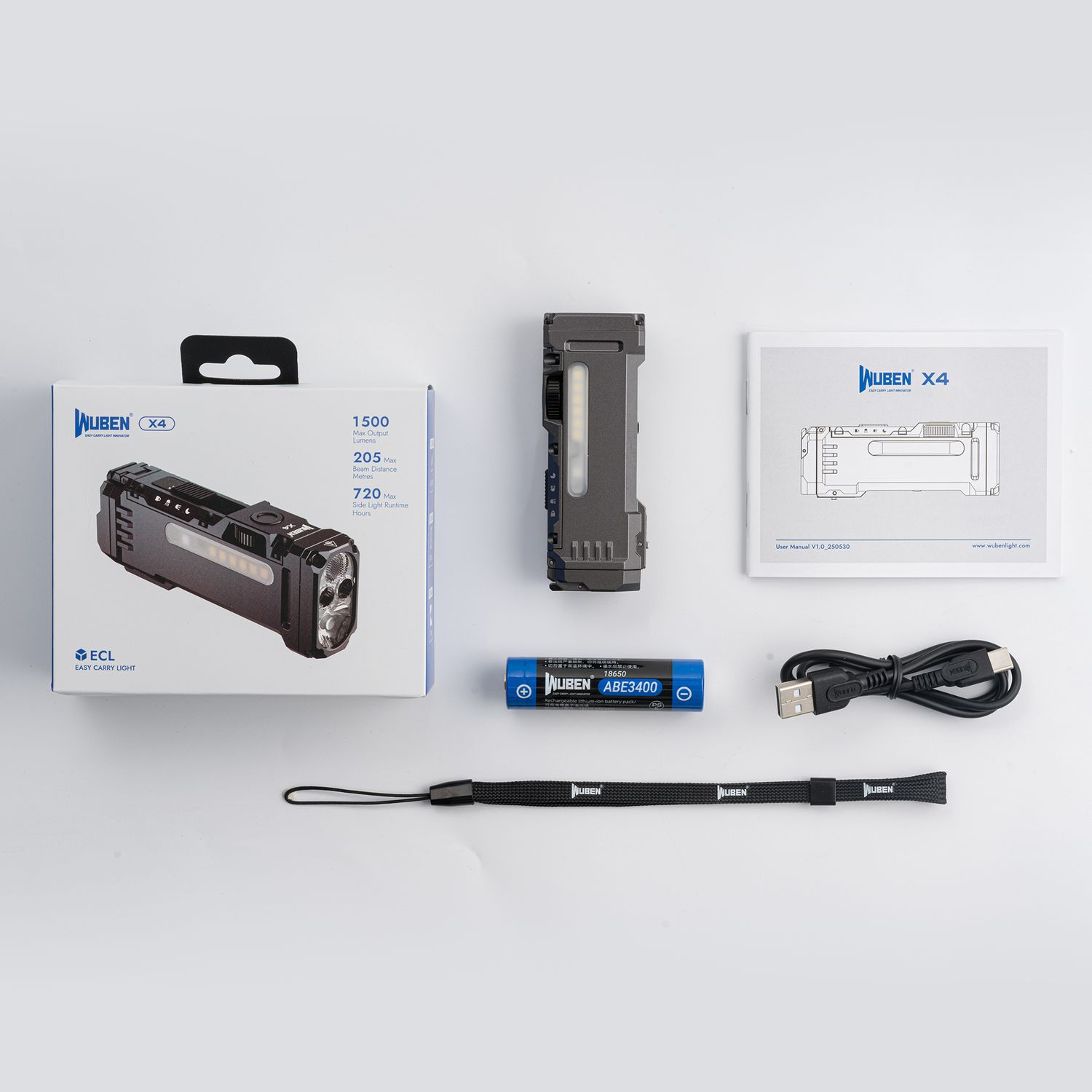 WUBEN X4 Compact Multi-Function 1500 Lumen EDC Tactical Flashlight