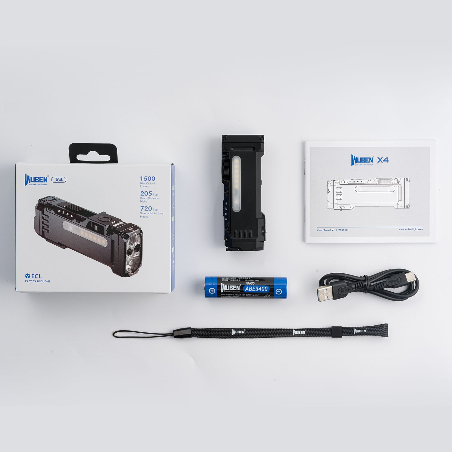 WUBEN X4 Compact Multi-Function 1500 Lumen EDC Tactical Flashlight
