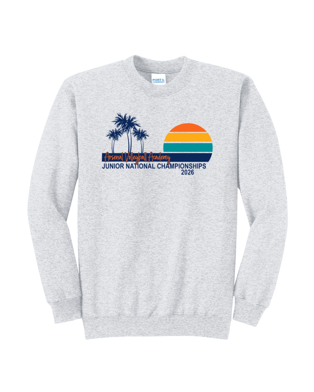 Adult AAU Palm Crewneck Sweatshirt (Gray)