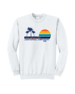 Adult AAU Palm Crewneck Sweatshirt (White)