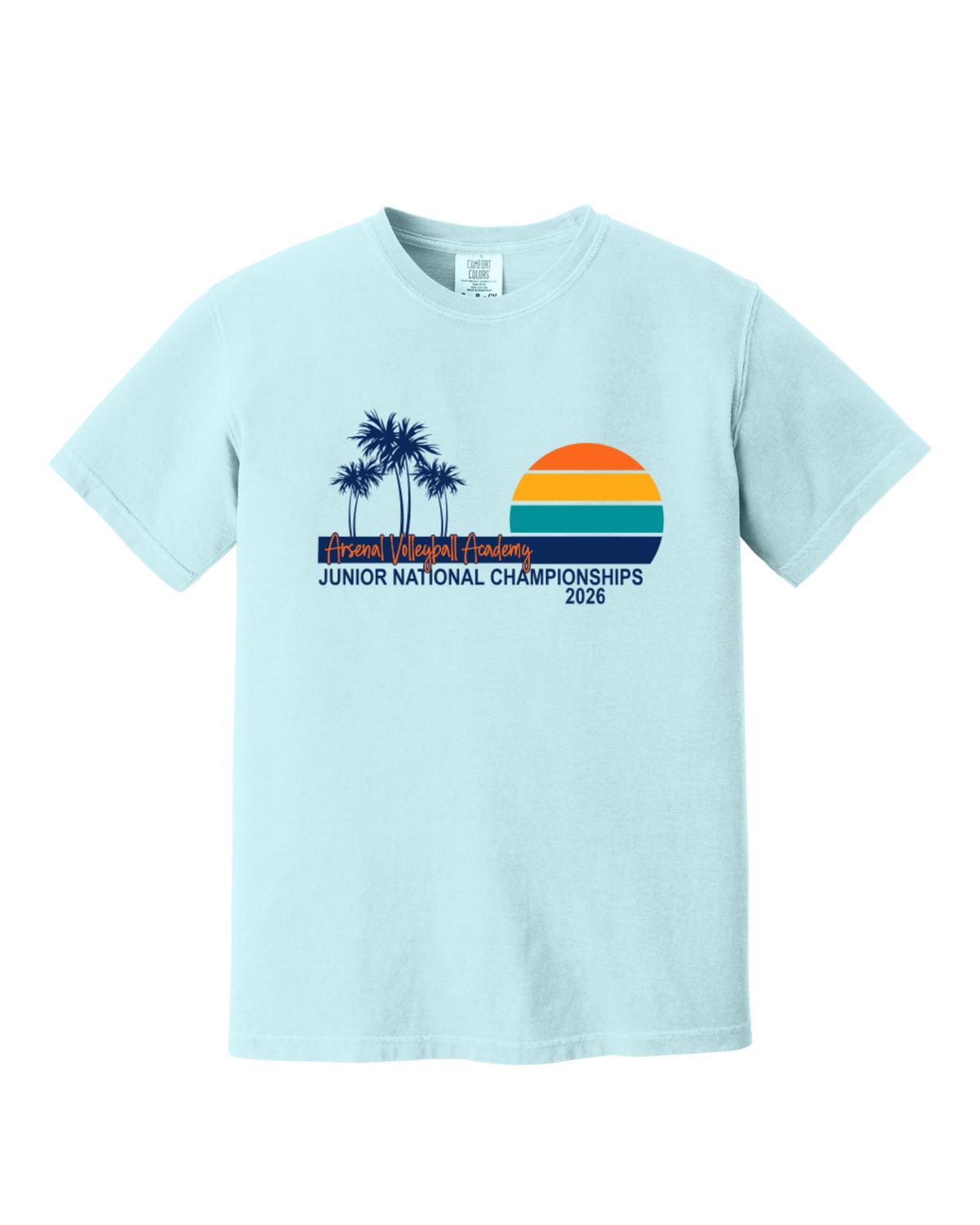 Adult AAU Palm Relaxed Fit T-Shirt (Light Blue)