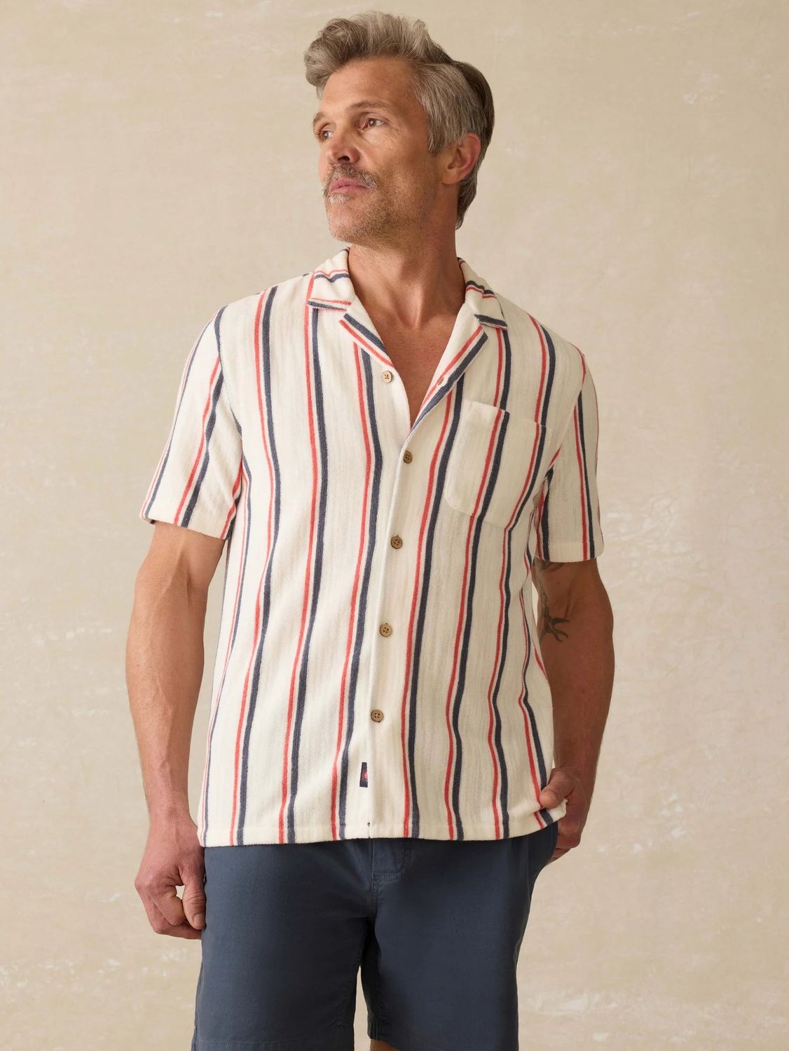 Cabana Terry Shirt - Beach Club Stripe - FINAL SALE