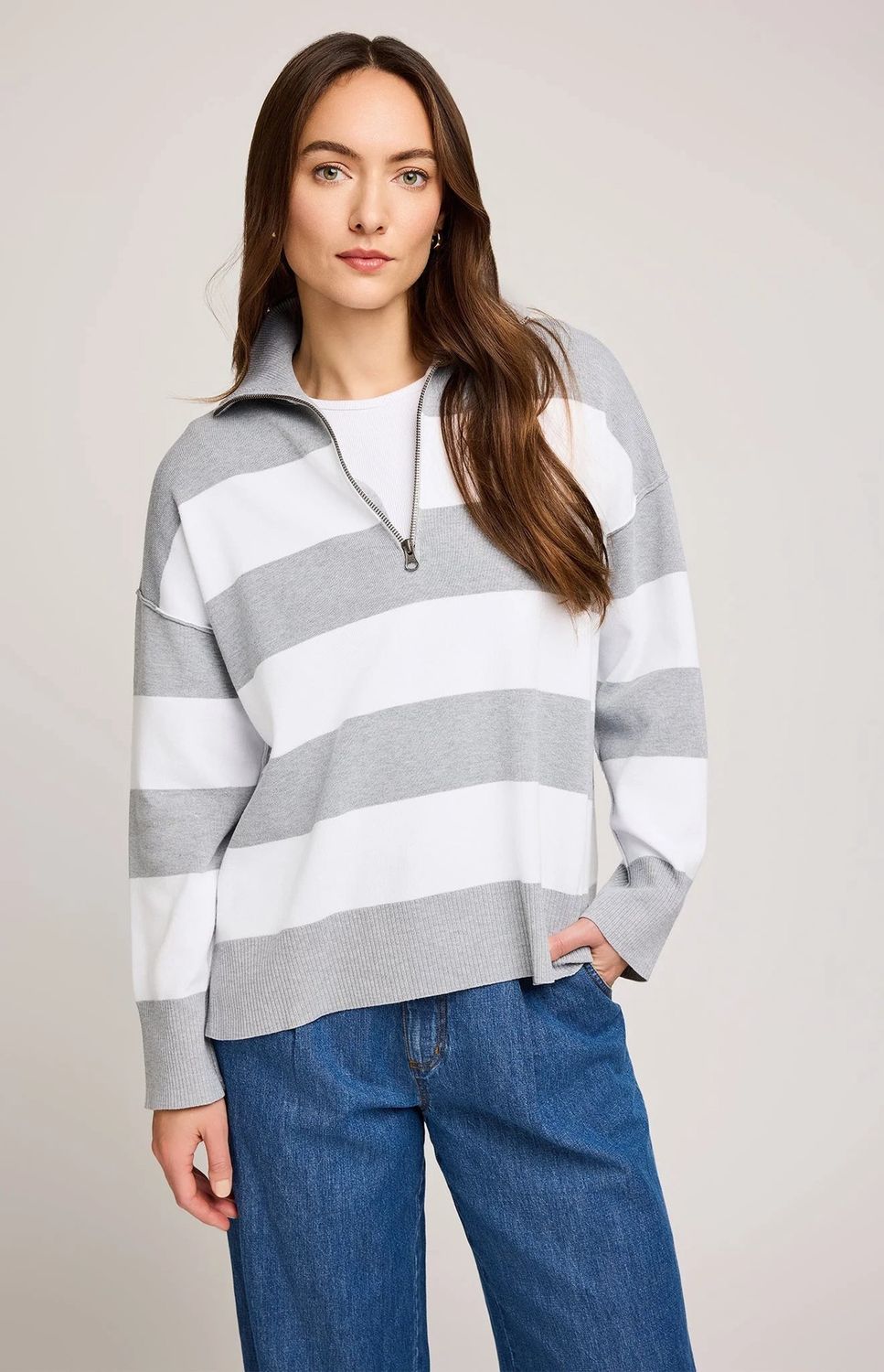 Idris Pullover - Ash Stripe