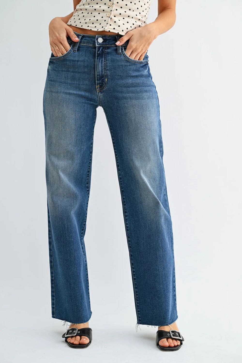 Slim Palazzo - Medium Denim