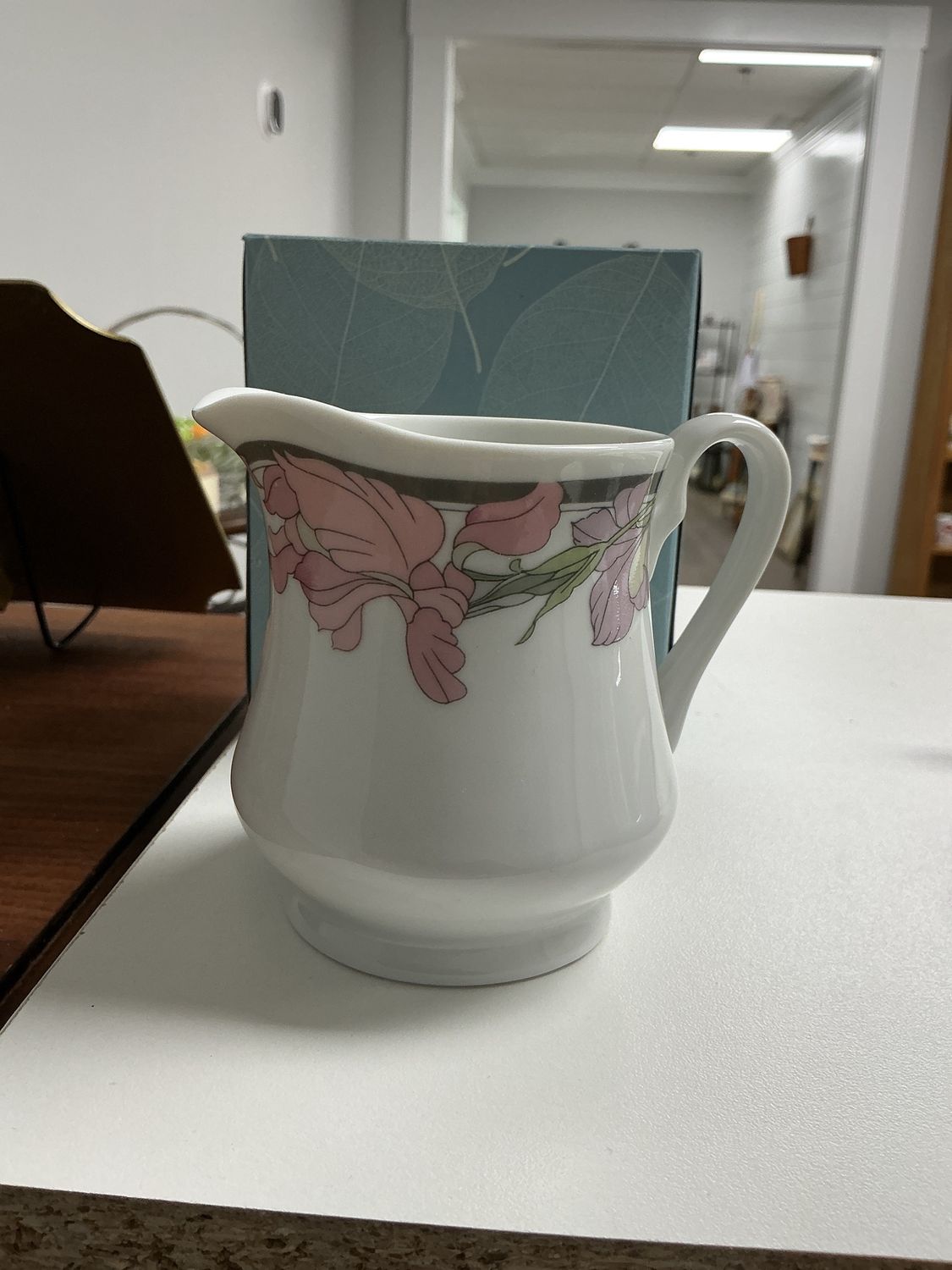 pink floral creamer
