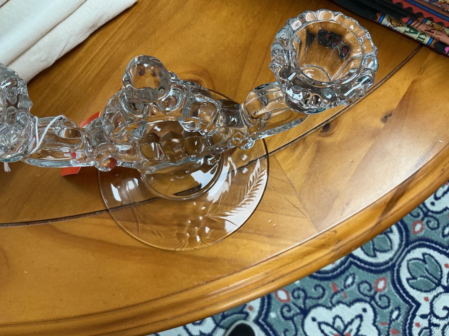 Maganese glass candle holder