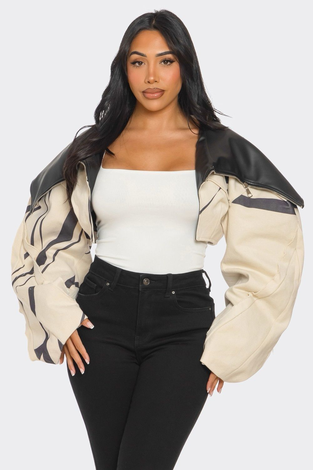 Crop Aviator jacket