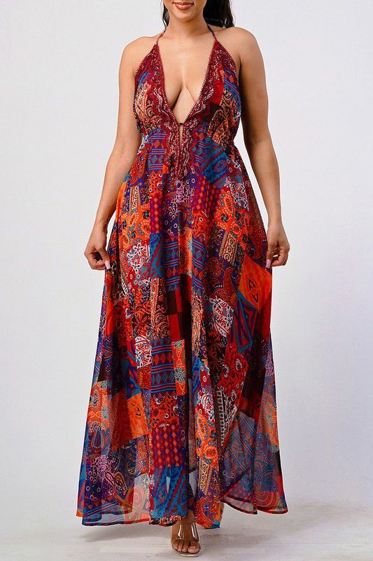 Bohemian Sunset Statement dress