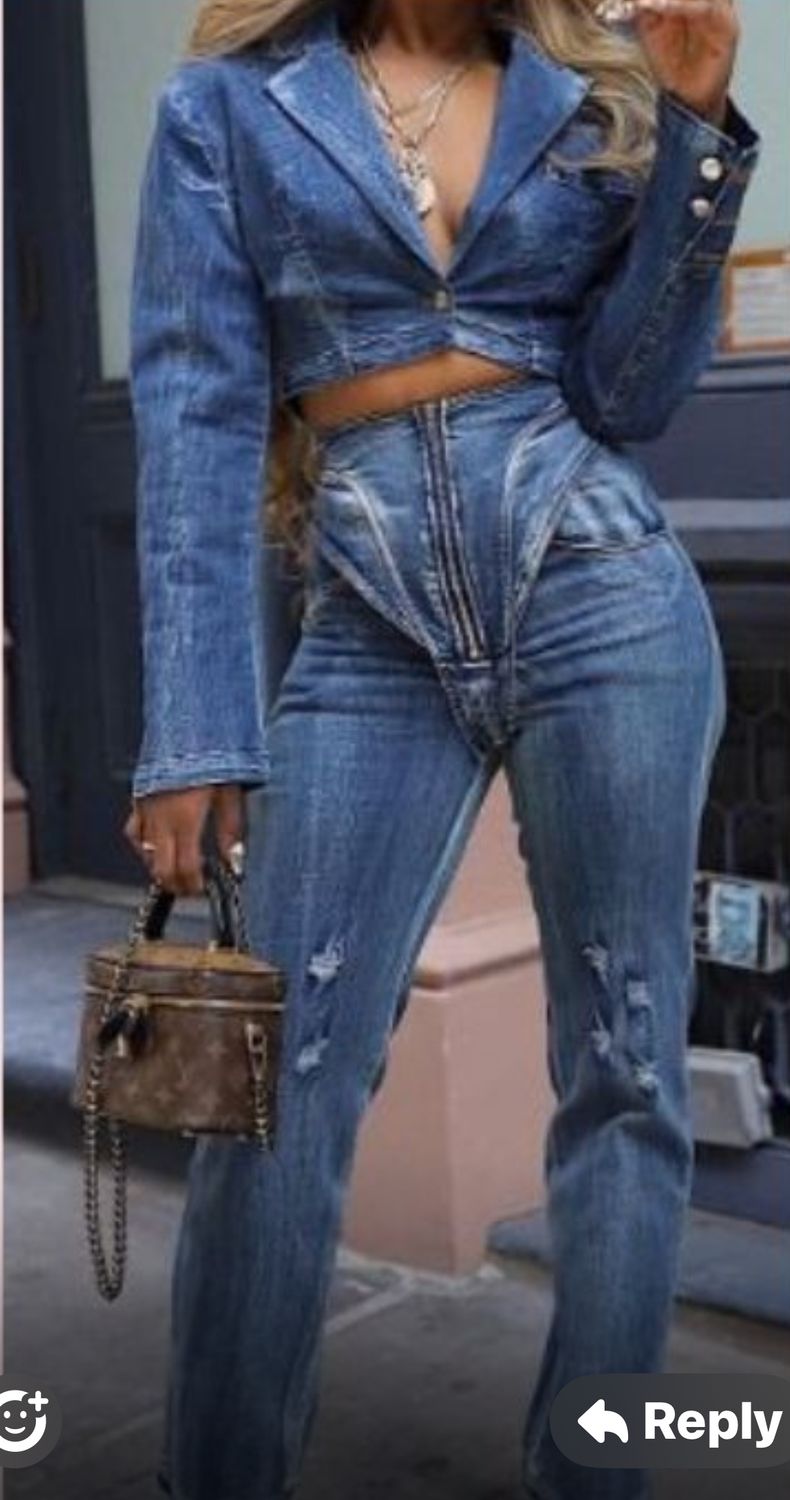 Denim Pant set