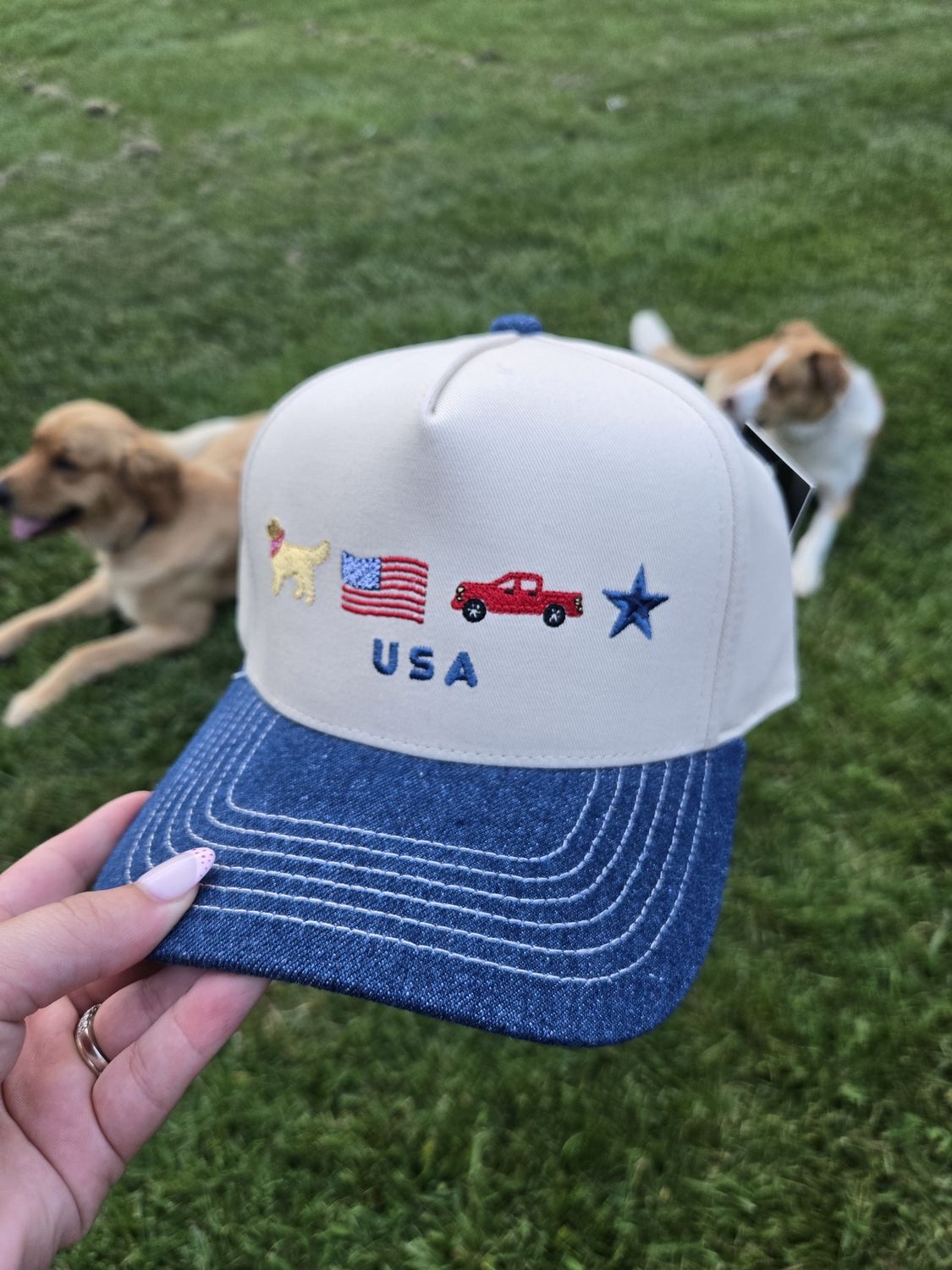 Denim "USA" Trucker Hat