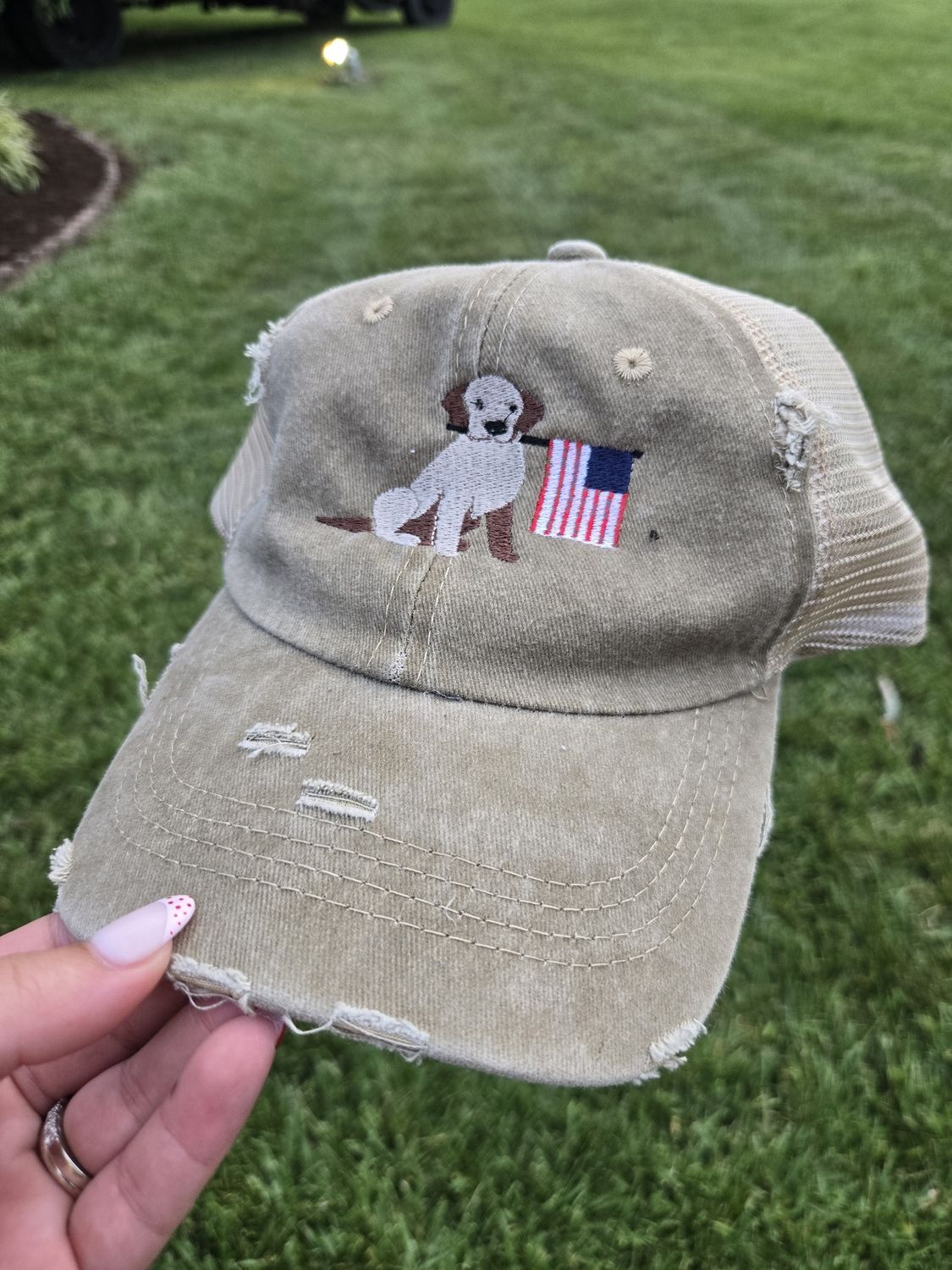 Patriotic Dog Baseball Hat