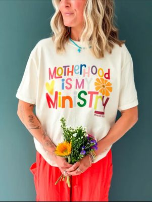 "Motherhood Is My Ministry" Tee ( LIMITED TIME PRE-ORDER (EXPECT LATE AUG. - EARLY SEP.)