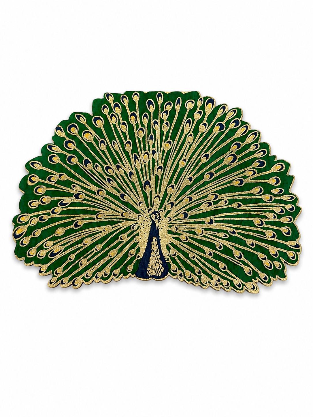East End Press Handprinted Peacock Greetings Card