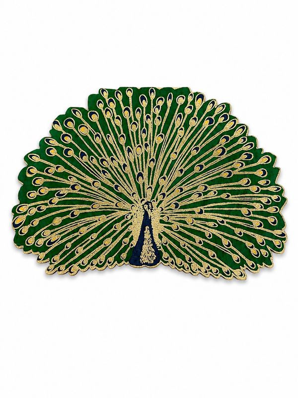 East End Press Handprinted Peacock Greetings Card