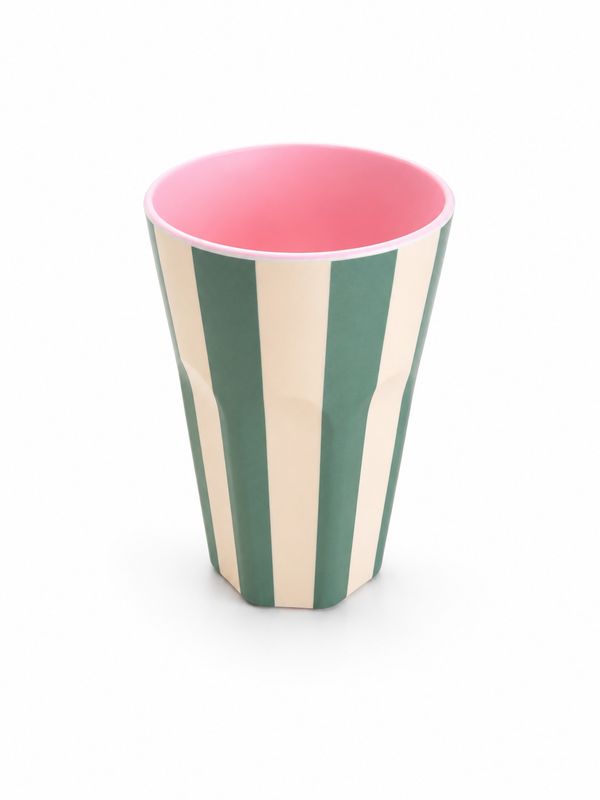 Rice DK Tall Cup - Green Stripe Print