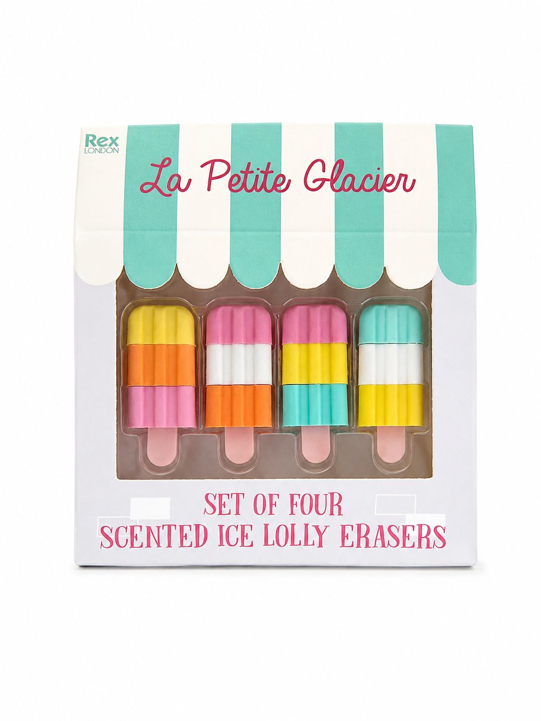 Rex London La Petite Glacier Scented Ice Lolly Erasers (set of 4)