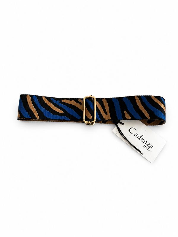 Cadenza Bag Strap Black & Blue Zebra